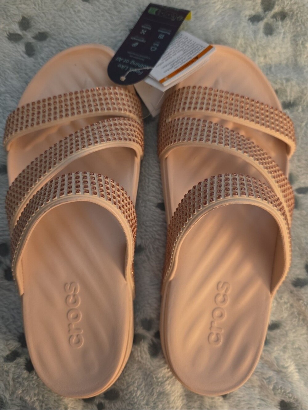 Crocs Getaway Gems Strappy Sandal Size 10 NWT Blush Pink